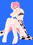  boots green_eyes jojo_no_kimyou_na_bouken kyykttk midriff pink_hair short_hair solo trish_una vento_aureo 