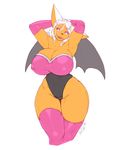  above arm arms_above_head bat bat_wings big_breasts breasts cleavage clothed clothing colored edit female invalid_tag jindragowolf legwear mammal plain_background pose rouge_the_bat rubber sega solo sonic_(series) stockings thick_thighs thighs voluptuous warmers white_background wide wide_hips wings 