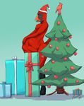  abdominal_bulge avian beak bird christmas christmas_tree convenient_censorship holidays male nude pulsar pulsar_(character) santa solo tree 