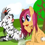 cum_bath cutie_mark duo equine female female_ejaculation friendship_is_magic lesbian mammal my_little_pony original_character pussy pussy_juice zebra zebs 