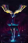  antlers glowing glowing_eyes no_humans pokemon pokemon_(game) pokemon_xy xerneas 