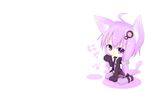  animal_ears chibi miiya_(kuroi_hako) purple_eyes purple_hair tail vocaloid white yuzuki_yukari 