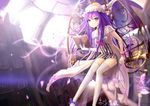  book gloves hc patchouli_knowledge purple_eyes purple_hair thighhighs touhou zettai_ryouiki 