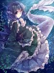  bad_id bad_pixiv_id blue_eyes blue_hair head_fins japanese_clothes kimono looking_at_viewer mermaid miiko_(somnolent) monster_girl obi sash smile solo touhou underwater wakasagihime 