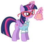  absurd_res alpha_channel equine eyewear female feral friendship_is_magic glasses hi_res horn horse mammal masemj my_little_pony pony solo twilight_sparkle_(mlp) winged_unicorn wings 