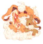  bad_id bad_twitter_id creatures_(company) eevee fire_stone flareon game_freak gen_1_pokemon hideko_(l33l3b) holding looking_at_viewer nintendo no_humans one_eye_closed parted_lips pokemon pokemon_(creature) red_eyes simple_background white_background 