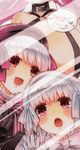  alice_(fate/extra) braid breasts fate/extra fate/extra_ccc fate_(series) hat head_out_of_frame highres large_breasts multiple_girls nursery_rhyme_(fate/extra) passion_lip red_eyes tamaki_(glass_bottle) twin_braids white_hair 