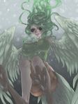  bad_id bad_pixiv_id breasts breath canned_beef cold covered_nipples feathered_wings feathers green_hair harpy large_breasts long_hair midriff monet_(one_piece) monster_girl one_piece orange_legwear shirt snowing solo striped striped_legwear tail_feathers talons tank_top taut_clothes taut_shirt wings yellow_eyes yellow_legwear 