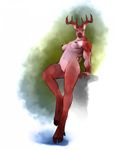  breasts cervine female hattonslayden horn looking_at_viewer mammal nude pussy reindeer solo 