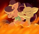  anger_vein angry blue_eyes catfight cutie_mark duo equine evehly female fire friendship_is_magic fur hair horn horse mammal my_little_pony pink_fur pony purple_hair rarity_(mlp) suri_polomare_(mlp) unicorn white_fur 
