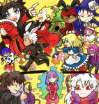  6+girls ahoge alice_in_wonderland archer artoria_pendragon_(all) avenger bazett_fraga_mcremitz emiya_kiritsugu fate/hollow_ataraxia fate/stay_night fate/zero fate_(series) gilgamesh gupaon illyasviel_von_einzbern kotomine_kirei lancer matou_sakura md5_mismatch multiple_boys multiple_girls pantyhose rider saber toosaka_rin 