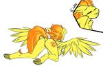  amber_eyes anthro anthrofied butt cutie_mark equine female friendship_is_magic frumplechuck hair hooves horse knealing kneeling mammal my_little_pony orange_hair pegasus plain_background pony solo spitfire_(mlp) two_tone_hair white_background wings wonderbolts_(mlp) 