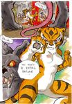  !! 2014 areola bear better_late_than_never big_breasts breasts comic daigaijin drooling english_text erect_nipples feline female fight kung_fu_panda male mammal master_tigress navel nipples nude panda po pussy rat rodent saliva song_(character) text tiger 