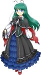 alternate_costume alternate_hair_length alternate_hairstyle antennae bad_id bad_pixiv_id blue_eyes capelet dress full_body gown green_hair highres older red_footwear shoes smile solo touhou transparent_background wide_sleeves wriggle_nightbug yamami-hosyo 