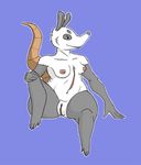  female mammal marsupial navel nipples nude opossum plain_background poppy_opossum poppy_opossum_(character) pouch pussy sitting solo 