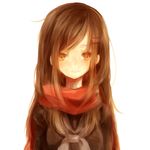  brown_eyes brown_hair hair_ornament hairclip kagerou_project long_hair md5_mismatch nora_(misato0301) red_scarf scarf school_uniform solo tateyama_ayano 