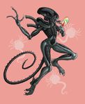  alien_(franchise) amethystlongcat anthro chitin claws drooling eyeless female licking monster no_eyes nude open_mouth plain_background popsicle rubber saliva solo teeth tongue xenomorph 
