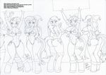  2013 anthro applejack_(mlp) areola big_breasts bikini breasts butt christmas clothed clothing english_text equine erect_nipples female fluttershy_(mlp) friendship_is_magic group holidays horn horse huge_breasts jojocoso looking_at_viewer mammal monochrome my_little_pony navel nipples nude pegasus pinkie_pie_(mlp) pony rainbow_dash_(mlp) rarity_(mlp) skimpy smile swimsuit text twilight_sparkle_(mlp) unicorn wings 