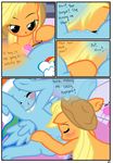  applejack_(mlp) blush comic cowboy_hat dialog edit english_text equine female feral freckles friendship_is_magic green_eyes hair hat hi_res horse lesbian mammal multi-colored_hair my_little_pony pegasus pony pussy pyruvate rainbow_dash_(mlp) sex_toy spa spread_legs spreading text vibrator wing_boner wings 
