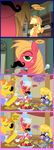  big_macintosh_(mlp) comic crossdressing cutie_mark dialog dragon edowaado egg english_text equine facial_hair friendship_is_magic hat mammal mr_cake_(mlp) mustache my_little_pony spike_(mlp) text wig 