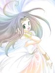  brown_hair circlet dragon_quest dragon_quest_viii dress gown green_eyes long_hair mariemon medea open_mouth princess smile 