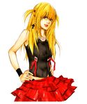  amane_misa armband bad_id bad_pixiv_id bangs blonde_hair blue_eyes chain cross death_note gothic haruurara long_hair solo two_side_up 