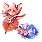  bad_id bad_pixiv_id chibi eating hat multiple_girls mystia_lorelei pink_hair red_eyes ruto_(petatann) saigyouji_yuyuko short_hair touhou wings 