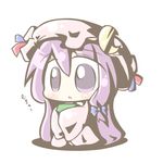  aoblue book chibi crescent hat long_hair lowres patchouli_knowledge purple_eyes purple_hair solo touhou very_long_hair 