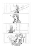  4koma blush comic commentary_request greyscale gunp kawashima_ami long_hair monochrome oohashi_high_school_uniform school_uniform toradora! translated 