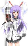  animal_ears bunny_ears happy_valentine long_hair piromizu purple_hair red_eyes reisen_udongein_inaba solo touhou valentine 