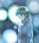  blurry bokeh coat dark depth_of_field ikeda_jun_(mizutamari) original scarf solo winter 