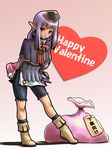  blush box elf elvaan final_fantasy final_fantasy_xi gift happy_valentine heart heart-shaped_box holding holding_gift long_hair pointy_ears prishe purple_eyes purple_hair sack solo tara_baka_ni valentine 