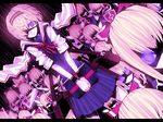  alice_margatroid bad_id bad_pixiv_id blonde_hair book bow crazy_eyes doll dutch_angle eyepatch glowing glowing_eyes grimoire grimoire_of_alice hair_bow hairband koto_suomi lance no_eyes polearm shanghai_doll shield short_hair solo touhou v_arms weapon wings 