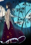  bad_id bad_pixiv_id bamboo bamboo_forest barefoot cloud forest fuurin_(omaemona) grass houraisan_kaguya nature profile sky solo touhou 