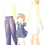  2girls brown_hair child clannad closed_eyes family furukawa_nagisa holding_hands mahiro_(mhr) multiple_girls okazaki_tomoya okazaki_ushio short_hair 