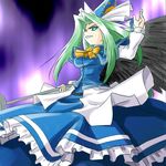  green_eyes green_hair hat mima solo supon touhou wings wizard_hat 