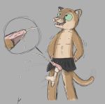  2018 balls blush butt cat clothed clothing cougar crossdressing cum cum_in_clothing cum_in_underwear cum_through_clothing cum_through_underwear digital_media_(artwork) erection erection_under_clothes feline girly hi_res male mammal open_mouth simple_background underwear 