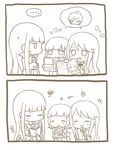  3girls braid comic danganronpa danganronpa/zero danganronpa_1 drawing flipped_hair hair_ornament hinata_hajime jacket kirigiri_kyouko long_hair matsuda_yasuke monochrome monomi_(danganronpa) multiple_girls naegi_makoto nanami_chiaki necktie notebook otonashi_ryouko ribbon silent_comic smile super_danganronpa_2 sweatdrop thought_bubble ticktack_chicken very_long_hair 