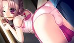  1girl amagasa_hikari blush brown_hair censored game_cg panties pink_eyes pink_panties tamahaji!_-tamatama_hajikeru_imouto-tachi underwear wince 