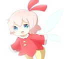  1girl blue_eyes fairy female hair_ornament hair_ribbon kirby_(series) kirby_64 nintendo open_mouth pink_hair ribbon ribbon_(kirby) short_hair simple_background smile solo white_background wings 