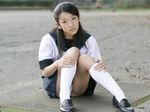  12 anna anna_oonishi_12_years asian asian_girl black_hair oonishi park school_uniform white_pantsu years 