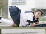  12 anna anna_oonishi_12_years asian asian_girl bag black_hair oonishi park school_bag school_uniform years 