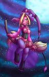  anthro anthrofied blonde_hair blue_eyes breasts broom costume dark_rozga dickgirl equine full_moon fur hair halloween hat holidays horse intersex magic_user mammal moon my_little_pony original_character penis pink_fur pony rozga smile solo spots witch witch_hat 