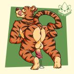 anus bodily_fluids cum disney drooling feet felid genital_fluids genitals hi_res male mammal muscular pantherine penis presenting saliva solo solo_focus stripes tabyhyen4_(artist) tail tiger tigger tongue tongue_out winnie_the_pooh_(franchise)