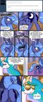  blue_eyes blue_hair butt comic crown cute cutie_mark dialog english_text equine eyewear female feral friendship_is_magic hair horn horse long_hair loopend mammal multi-colored_hair my_little_pony pink_eyes pony princess_celestia_(mlp) princess_luna_(mlp) smile sunglasses text tiara winged_unicorn wings young 