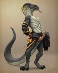 2023 absurd_res animal_genitalia animal_penis anthro blizzard_entertainment clothed clothing clothing_aside clothing_lift erection genitals hi_res looking_at_viewer male nude partially_clothed penis reku_illustration reptile scales scalie sethrak simple_background snake solo standing warcraft