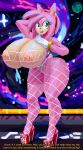 2022 absurd_res accessory amy_rose anthro big_breasts bimbo_anthro bimbofied bow_ribbon breasts cephei clothed clothing curvy_figure detailed_background ear_piercing english_text eulipotyphlan exposed_breasts female fishnet fishnet_clothing fishnet_legwear fishnet_topwear footwear hair hair_accessory hair_bow hair_ribbon hand_on_breast hand_on_head hedgehog hi_res high_heels huge_breasts hyper hyper_breasts legwear lipstick looking_at_viewer makeup mammal nipple_piercing nipples open_mouth piercing pinup planet platform_footwear platform_heels pose revealing_clothes ribbons sega short_hair shortstacksneverdie skimpy skimpy_bottomwear skimpy_topwear smile solo sonic_the_hedgehog_(series) space space_colony_ark standing star text thick_thighs tongue tongue_piercing topwear wide_hips