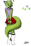  crossdressing fox girly male mammal neon_(character) shy skirt thefurryninja 