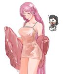  ! alternate_costume anne_(path_to_nowhere) black_hair breasts glasses iron_(path_to_nowhere) jrnc23 long_hair nightgown official_alternate_costume path_to_nowhere pink_hair pink_nightgown yuri 