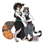 1920s 1930s anthro cigar clothing dancing domestic_cat dress duo felid feline felis female flapper_dress hi_res maine_coon male male/female mammal romantic romantic_couple size_difference tabby_cat yamatopawa zoot_suit